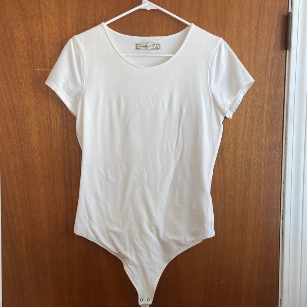 Abercrombie & Fitch White Cotton Tshirt Bodysuit